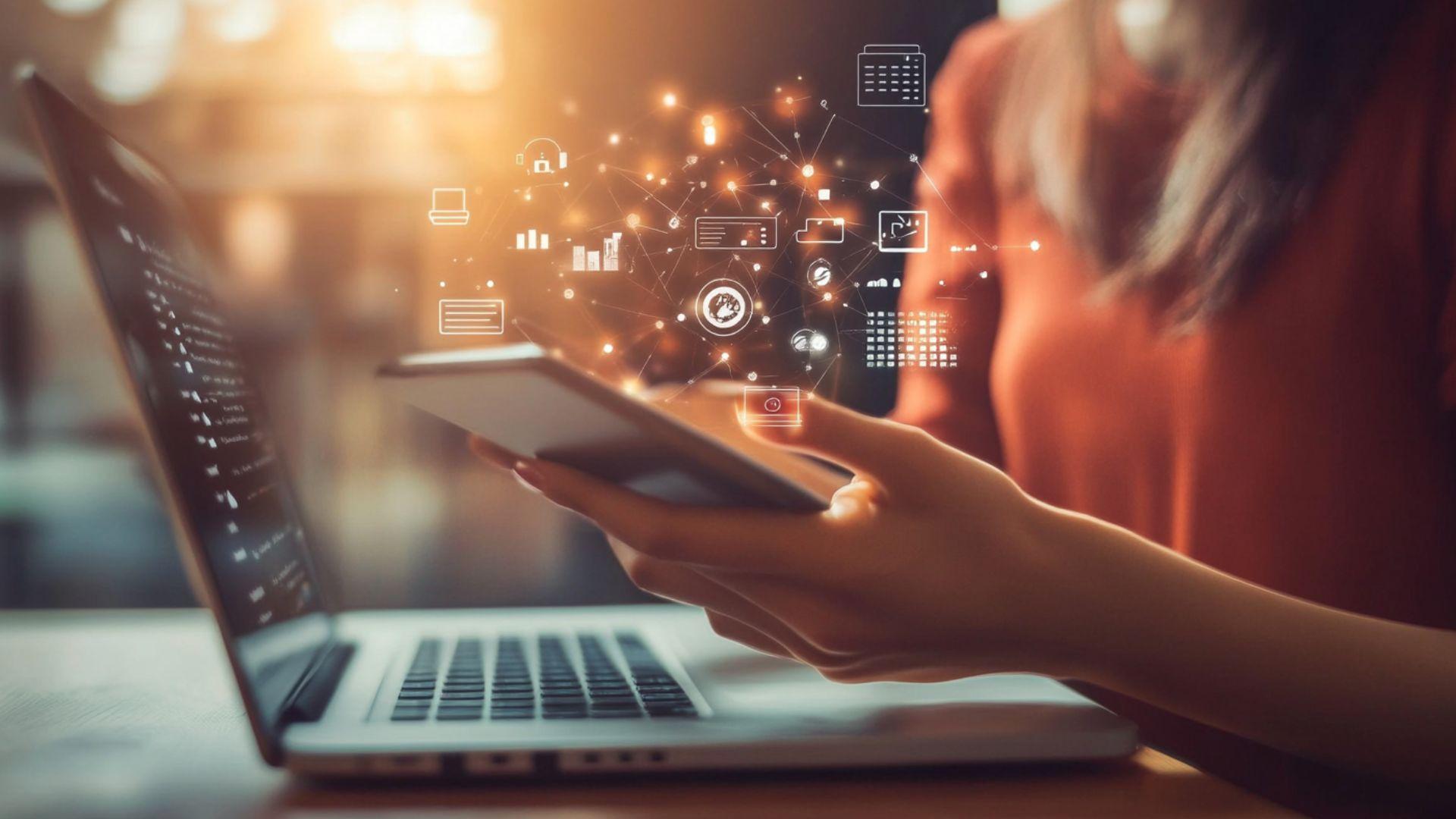 All-in-one digital marketing service concept illustration